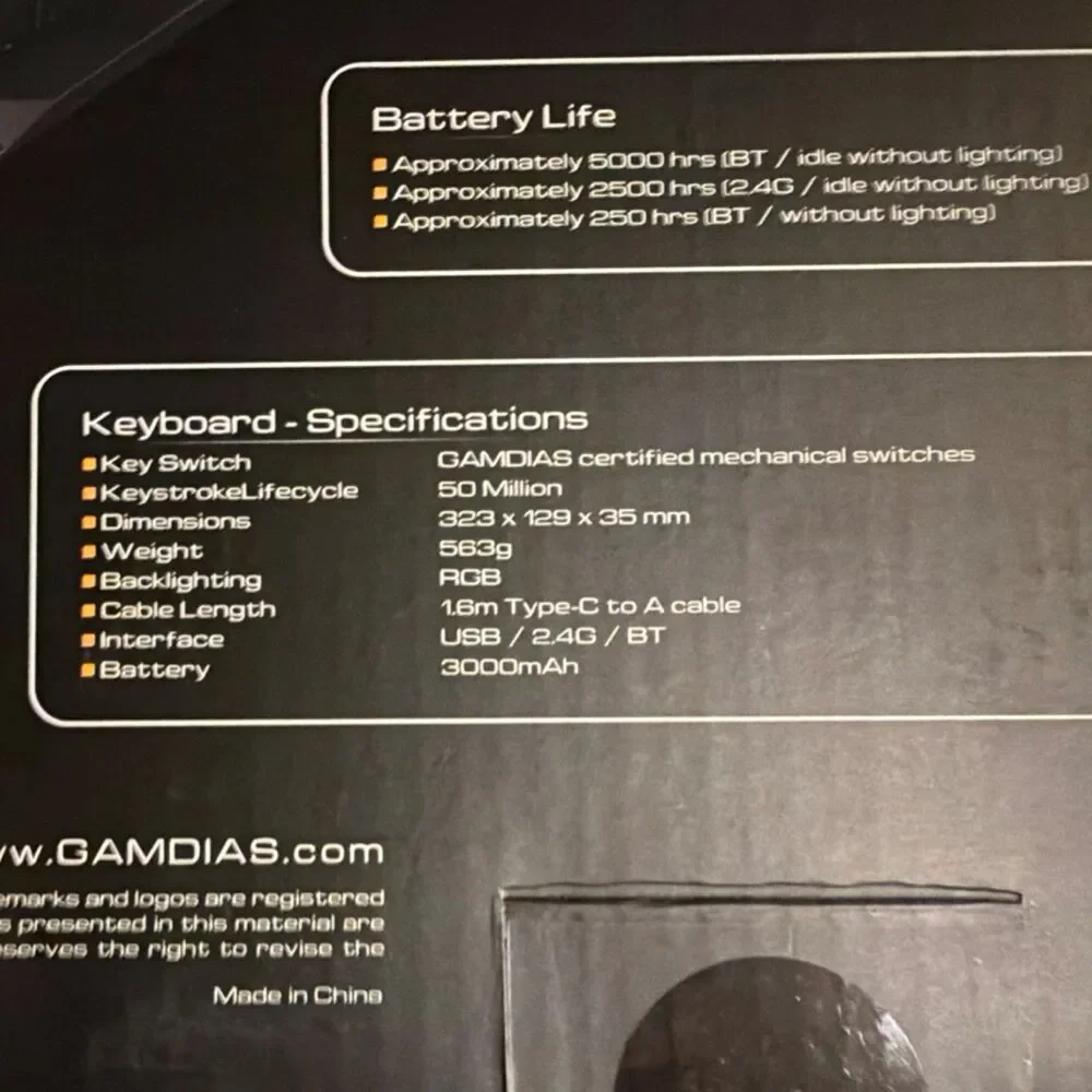GAMDIAS Hermes M4 Hybrid RGB Compact Mechanical Gaming Keyboard Wireless Blueto…
